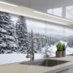 Rivier - Bevroren - Landschap - Winter keuken achterwand 2 middel -3d_schuin