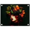 Vrouw - Rood - Groen - Druiven tuinposter los doek klein -3d