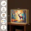 Hert - Bosdieren - Natuur - Kunst Light Box met batterij (Wandlamp) middel -USP_websiteoverzichtNL