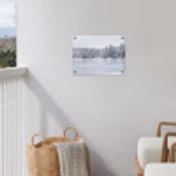 Meer - Dennen - IJs - Winter - Rustgevend tuinposter los doek klein -sfeer8