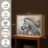Zebra - Wilde dieren - Vlinder - Bloemen Light Box met batterij (Wandlamp) middel -USP_websiteoverzichtNL