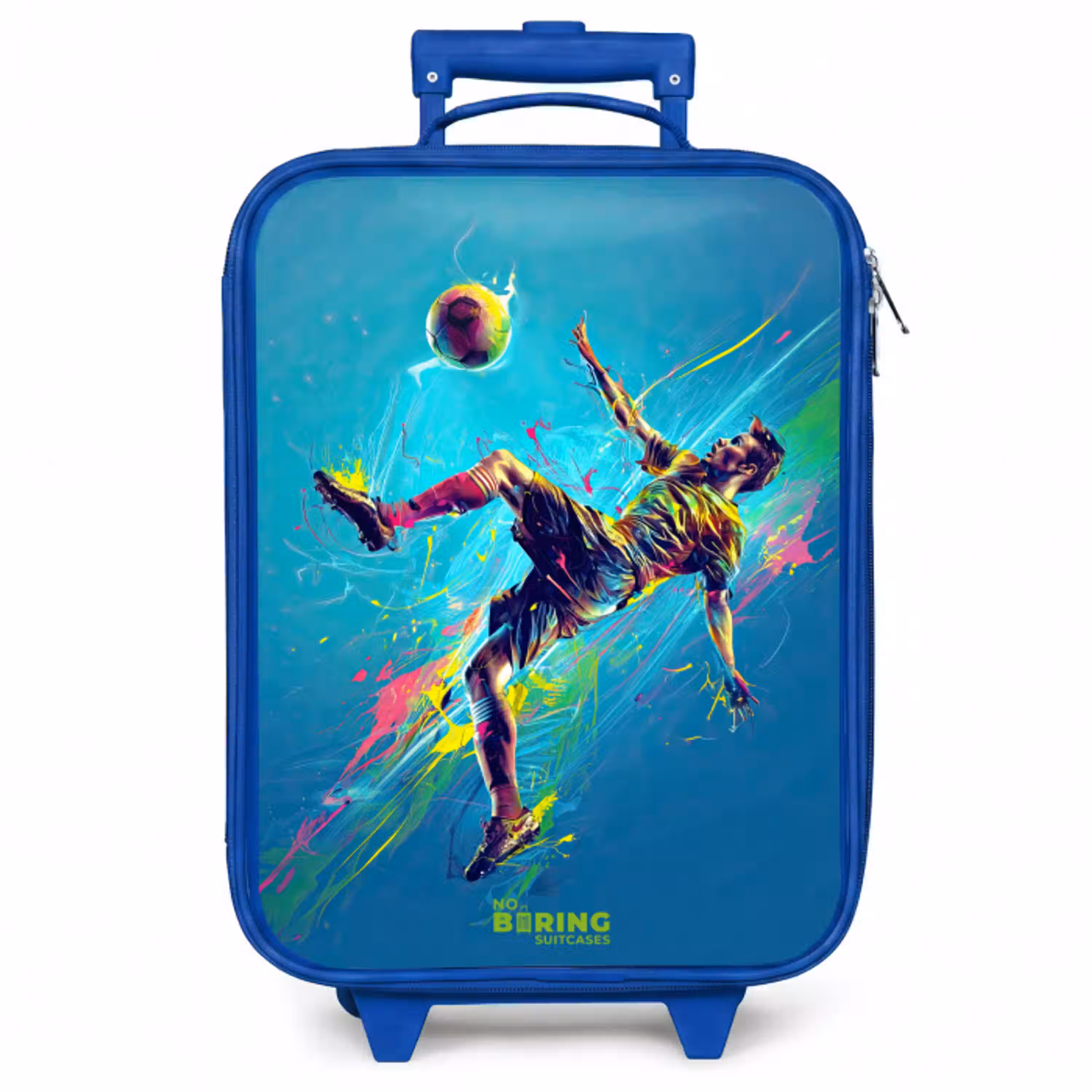 Neon - Voetbal - Schop - Kleurrijk Kinderkoffer - Blauw klein -zzz_website3d