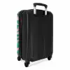 Abstract - Organisch Roze/Groen NBS - Handbagage koffer - Kinderen Unisex middel -achterkant