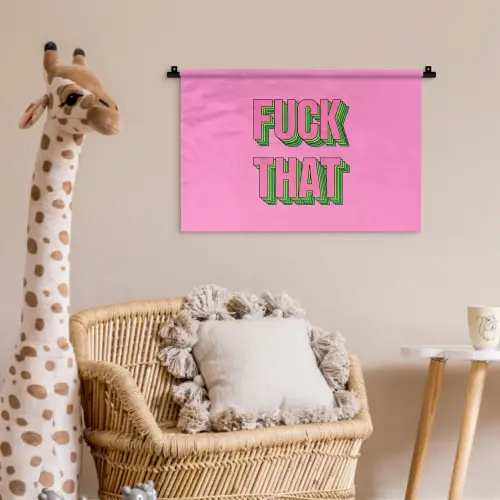 Tekst - Bold - Roze Wandkleed katoen klein -wsfeer5_kind