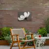 Bloem - Minimalistisch - Zwart - Wit Tuinposter op houten frame 2 cm dik klein -sfeer3
