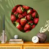 Aardbei - Fruit - Rood Wandcirkel Organisch Aluminium middel -sfeer2