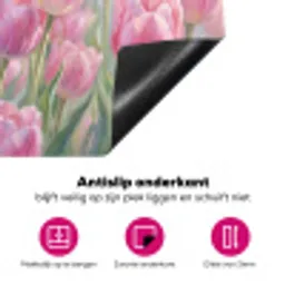Tulpen - Veld - Lente - Roze Inductie beschermer vinyl 3mm klein -wsfeer4_website