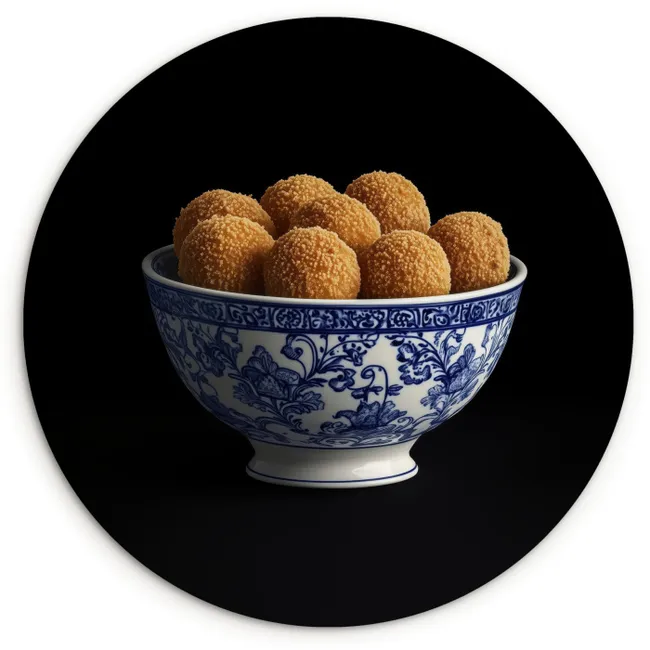 Muurcirkel - Delfts blauw - Bitterballen - Holland - Schaal