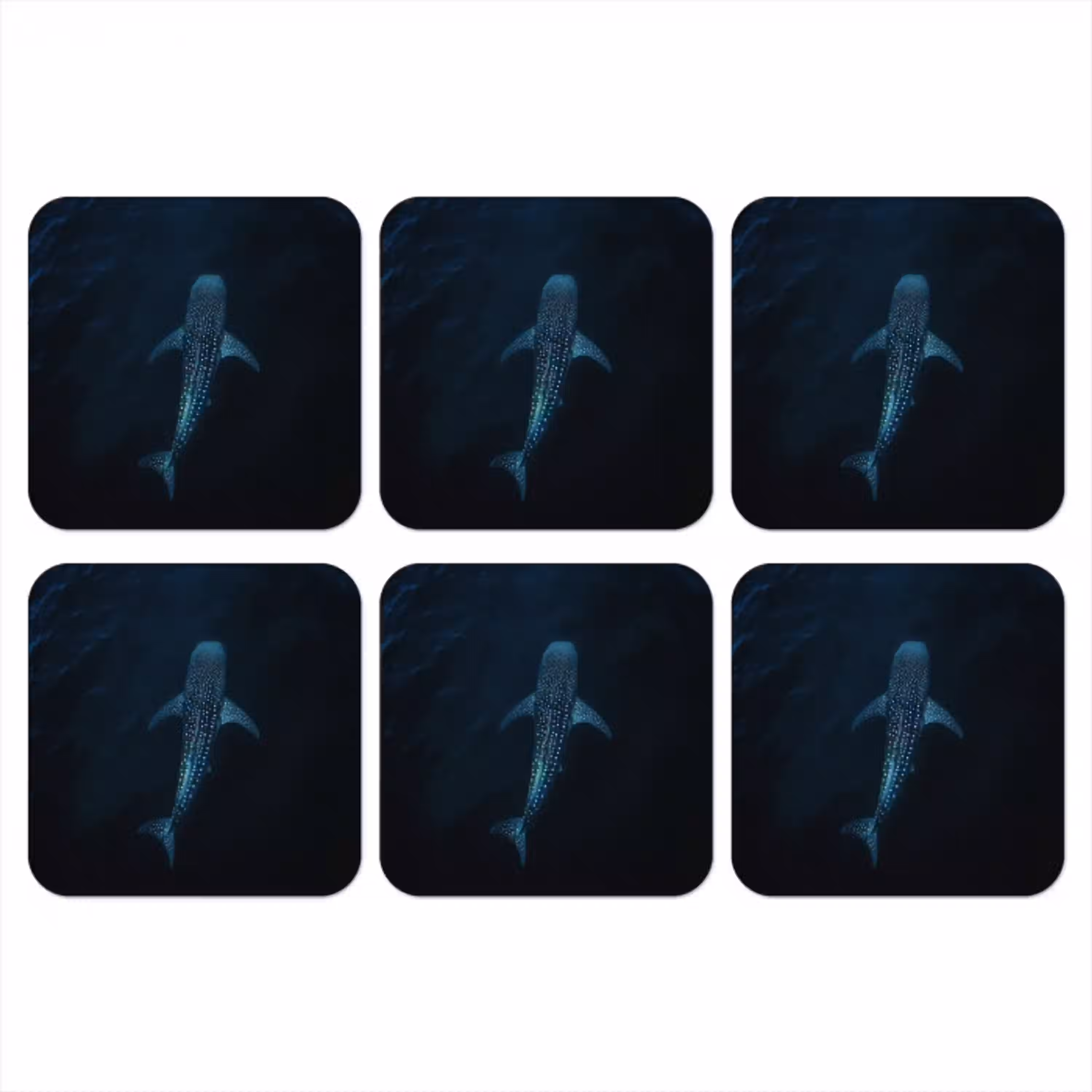 Oceaan - Walvishaai - Donkerblauw - Vlekken onderzetter kurk middel -3d