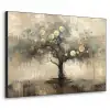 Beige - Abstract - Boom - Goud Textielframe zwart klein -3d