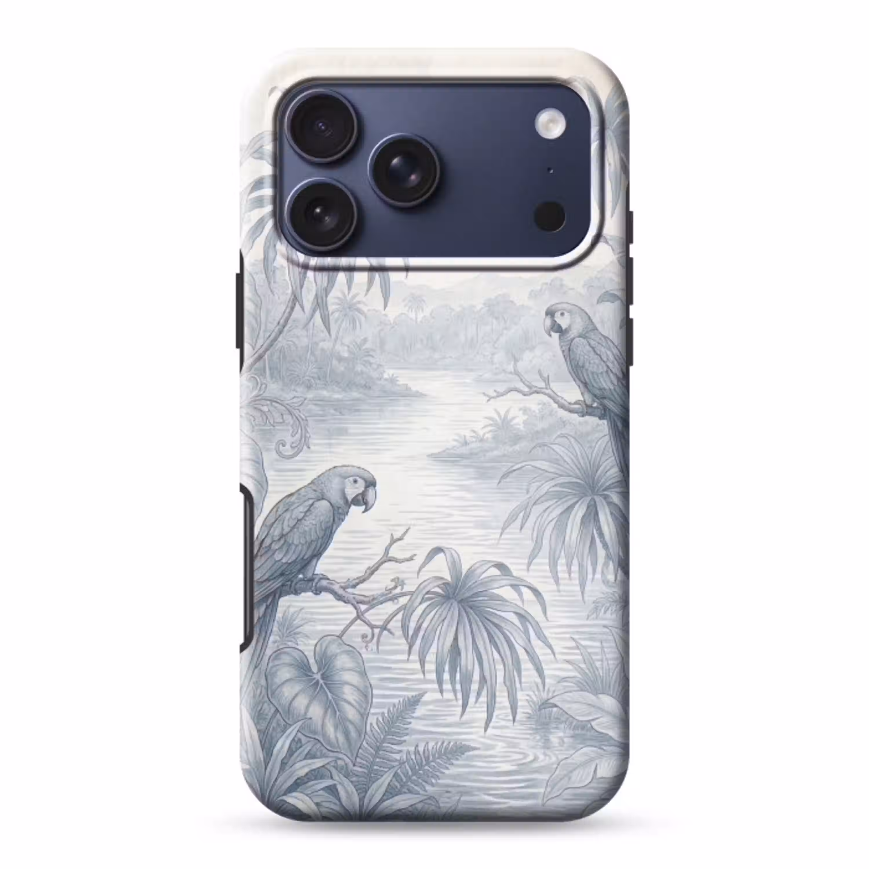 Vogel - Rivier - Tropisch - Illustratie - Blauw Toughcase MagSafe Apple iPhone 17 Pro Max klein -3d