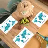 Wereldkaart - Blauw - Kleurrijk Placemat vinyl groot -zzsfeer5_Kitchenyeah-website