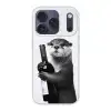 Wijnfles - Otter - Zwart Telefoonhoesje iPhone 17 Pro klein -3d