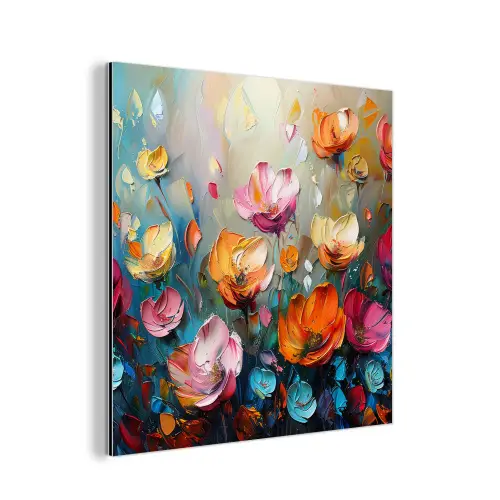 Klaprozen - Bloemen - Kunst - Botanisch aluminium wit klein -3d