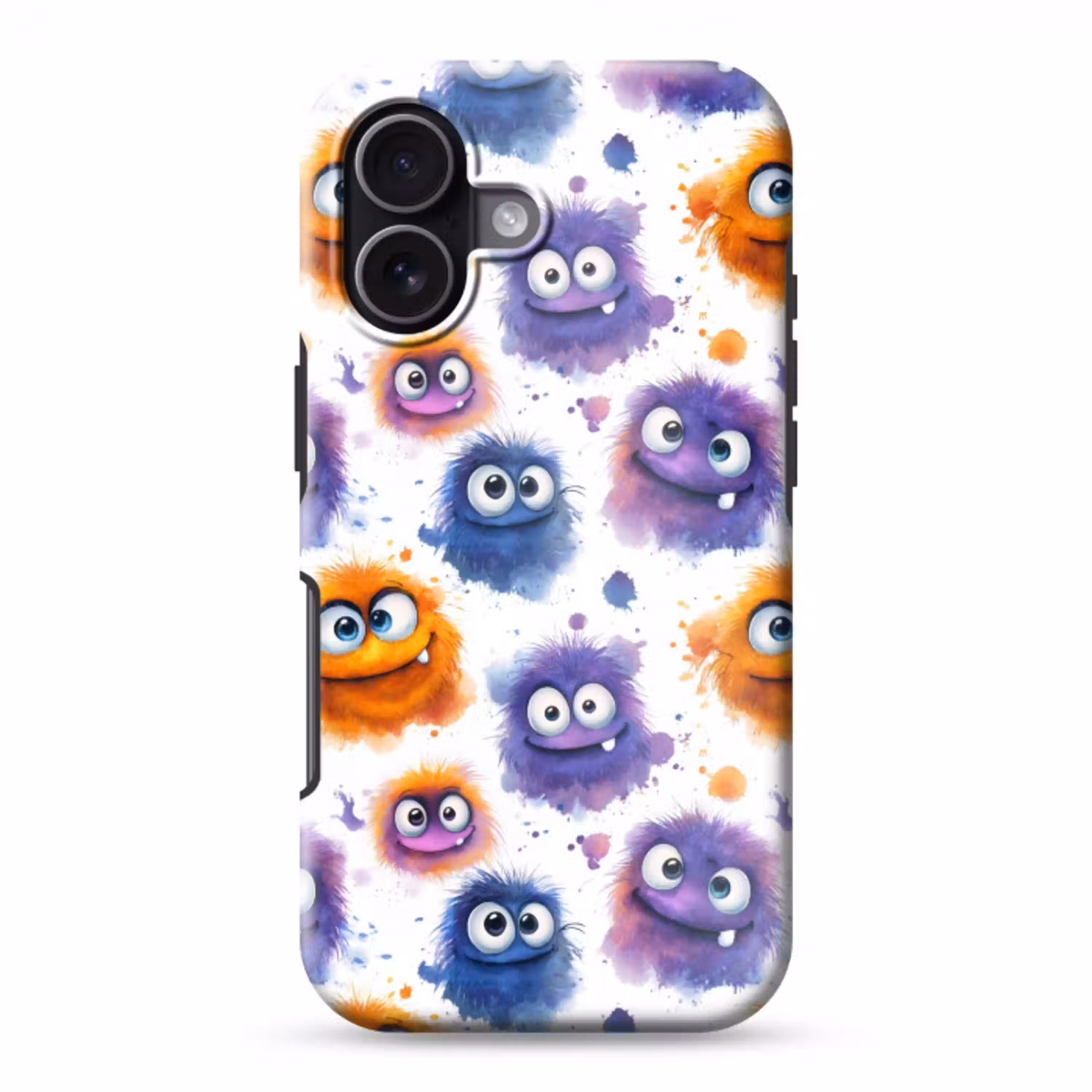 Monstertjes - Aquarel - Kleurrijk Toughcase MagSafe Apple iPhone 17 klein 1017 -3d