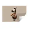 Zebra - Zonnebloemen - Warm Muursticker klein -3d