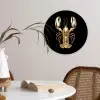 Kreeft - Goud - Textuur - Zwart Wandcirkel plexiglas klein -sfeer4