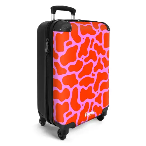 Organisch vlekkenpatroon in rood en roze NBS - Handbagage koffer - Kinderen Unisex middel -productfoto_3d