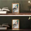 Blauw - Marmer - Goud Light Box met kabel (Tafellamp) klein -sfeer3