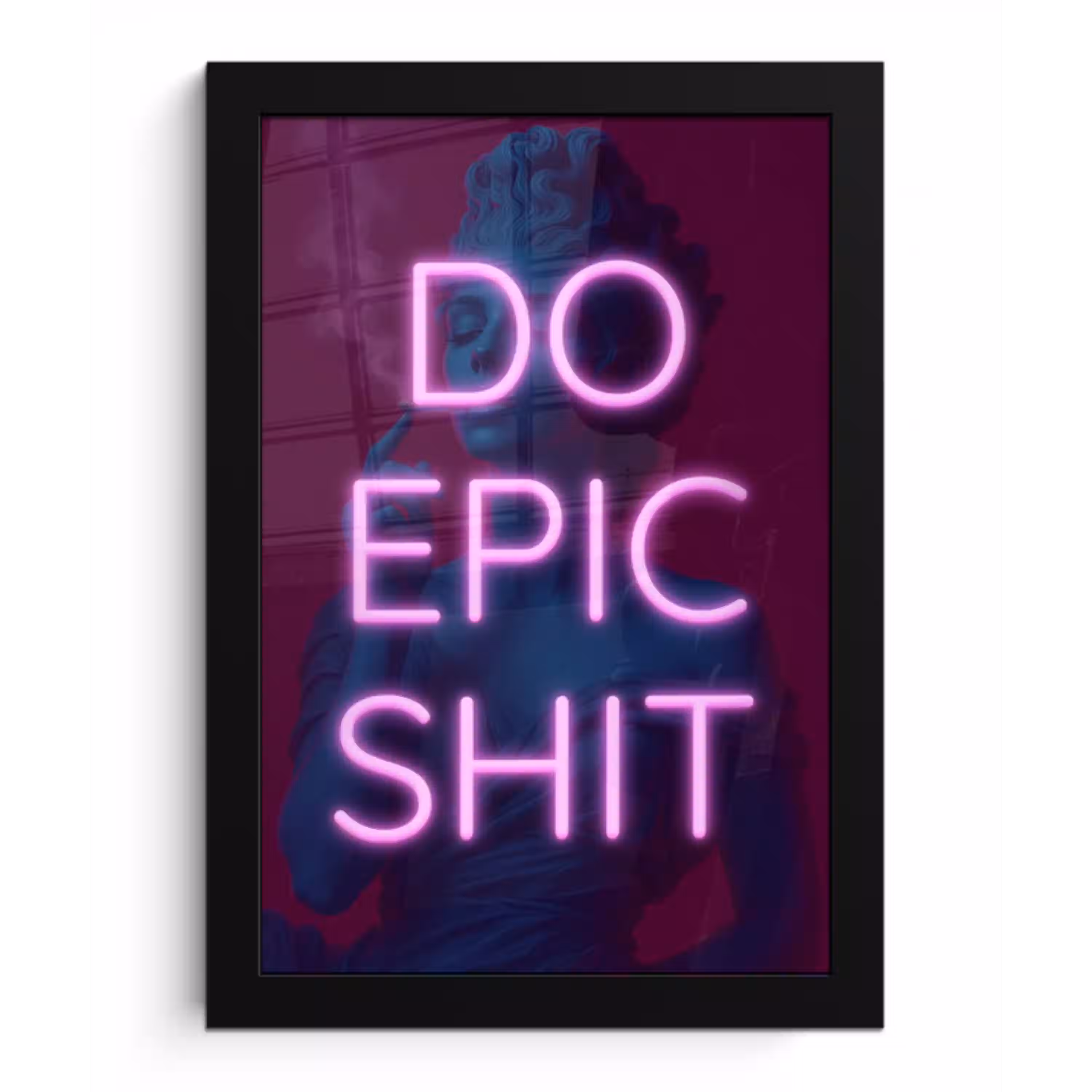 Buste - Neon - LED - Letters fotolijst zwart zonder passe partout klein -3d