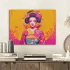 Bloemen - Vrouw - Kimono - Roze PET vilt klein -sfeer1