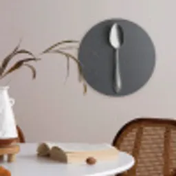 Zilver - Metaal - Lepel Akoestische PET Vilt - Rond klein -sfeer3
