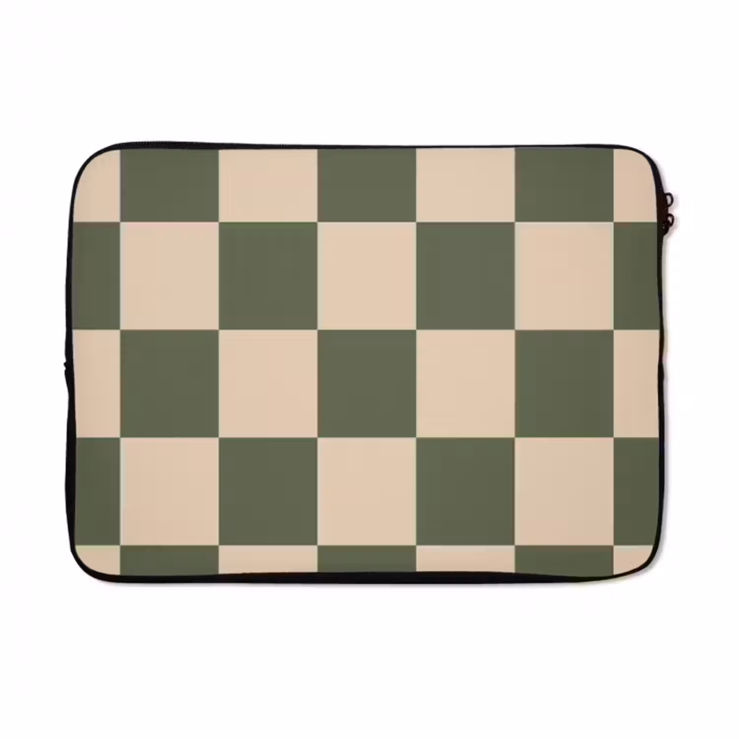 Laptop hülle - Schachbrettmuster - Grün - Beige - Blöcke