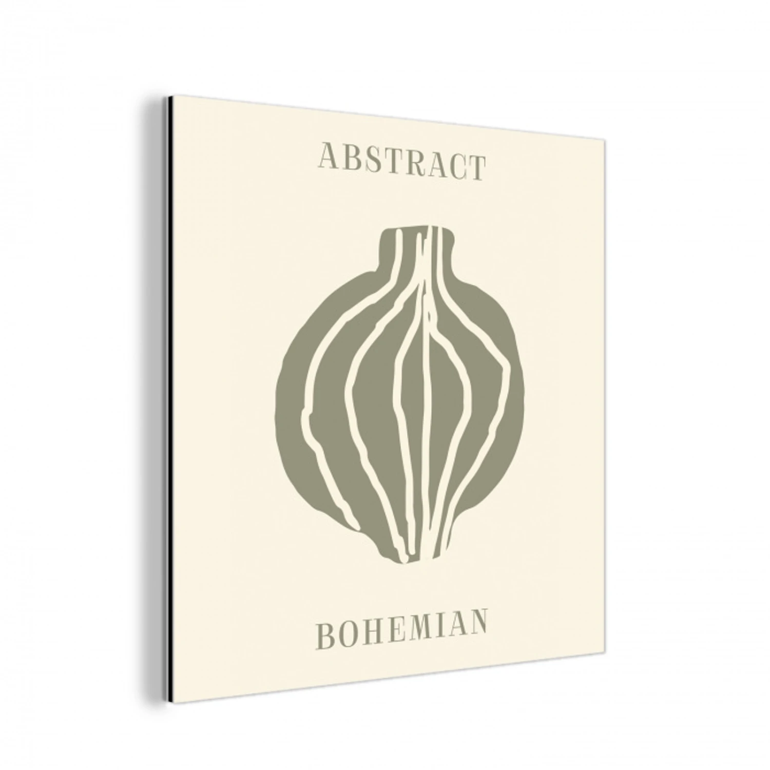 Boho - Groen - Abstract aluminium wit klein -3d