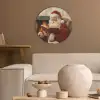 Kerst - Kerstman - Winter - Open Haard Akoestische PET Vilt - Rond klein -sfeer1