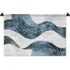Lijnen - Golven - Abstract - Blauw Wandkleed katoen klein -zz3d