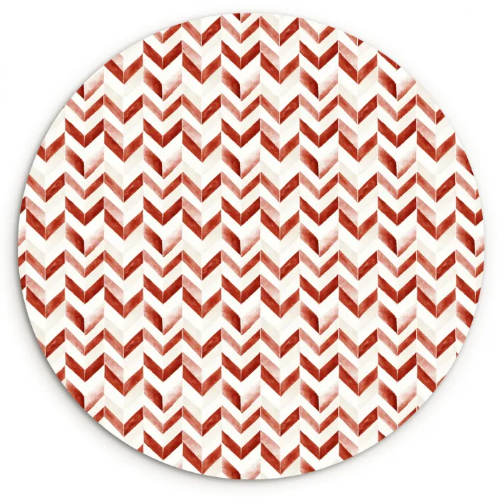 Strepen - Rood - Wit - Patroon Wandcirkel plexiglas klein 852 -3d