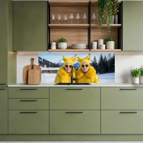 Vrouwen - Bananen - Geel keuken achterwand 2 middel -sfeer3