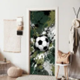 Voetbal - Verf - Spetters - Groen deurposter klein -sfeer6
