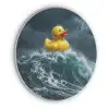 Storm - Badeend - Golven Akoestische PET Vilt - Rond klein -3d
