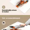 Kreeft - Zwart - Oranje - Wit - Uniek Inductie beschemer met haakjes klein -ky-schoon-nl