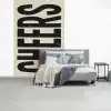 Cheers - Japandi - Zwart - Letters fotobehang vinyl groot -slaapkamer