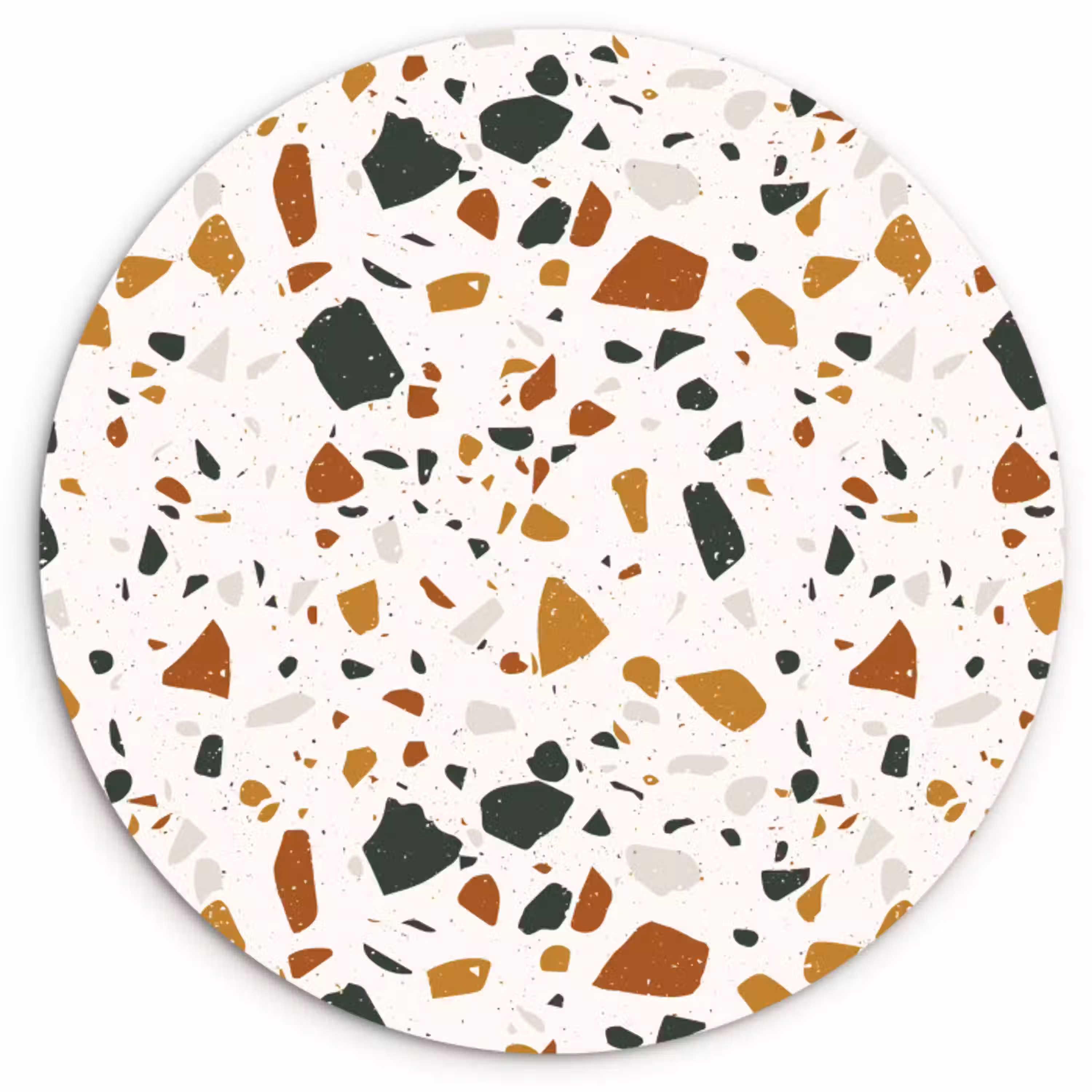 Terrazzo - Patroon - Wit - Terra Wandcirkel plexiglas klein 852 -3d