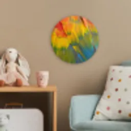 Veren - Ara - Kleurrijk Wandcirkel kunststof plaat 5mm dik klein -tsfeer1_kind