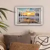 Strand - Doorkijk - Zonsondergang - Landschap - Zee - Natuur canvas 2cm klein -sfeer1