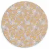 Paisleymotief - Wit - Bloemen - Geel Wandcirkel plexiglas klein 852 -3d