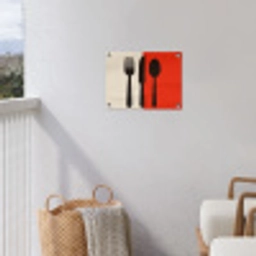 Bestek - Rood - Wit tuinposter los doek klein -sfeer8