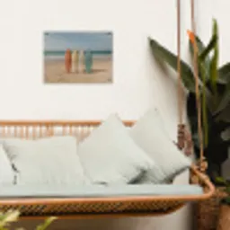 Strand - Surfbord - Pastel tuinposter los doek klein -sfeer7