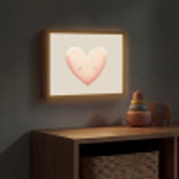 Hart - Gezicht - Roze Light Box met batterij (Wandlamp kind) middel -sfeer5_kind