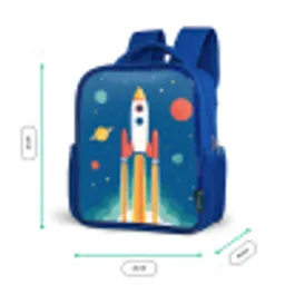 Raket - Planeten - Ruimte Kinderrugzak - Blauw middel -productfoto_formaten