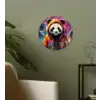 Panda - Jas - Graffiti - Oranje Wandcirkel kunststof plaat 5mm dik klein -sfeer3