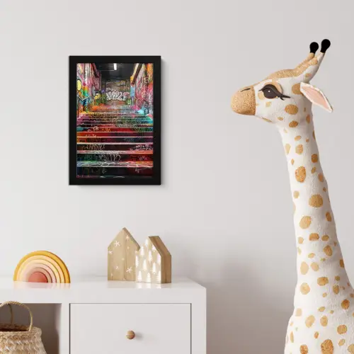 Trap - Graffiti - Kleuren - Kunst fotolijst zwart zonder passe partout klein -usfeer4_kinderkamer