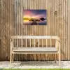 Steiger - Zonsondergang - Water - Zee - Reflectie Tuinposter op houten frame 2 cm dik klein -sfeer4