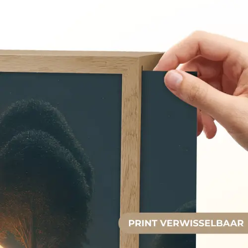 Maan - Bomen - Wandeling Light Box met batterij (Wandlamp) middel -USP_websiteprintNL
