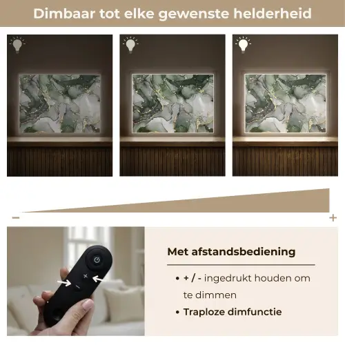 Luxe - Marmer - Groen Light Box met batterij (Wandlamp) middel -USP_dimbaarNL