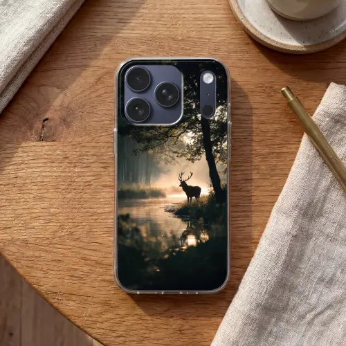 Hert - Bosbeek - Mystiek Telefoonhoesje iPhone 17 Pro klein -sfeer1